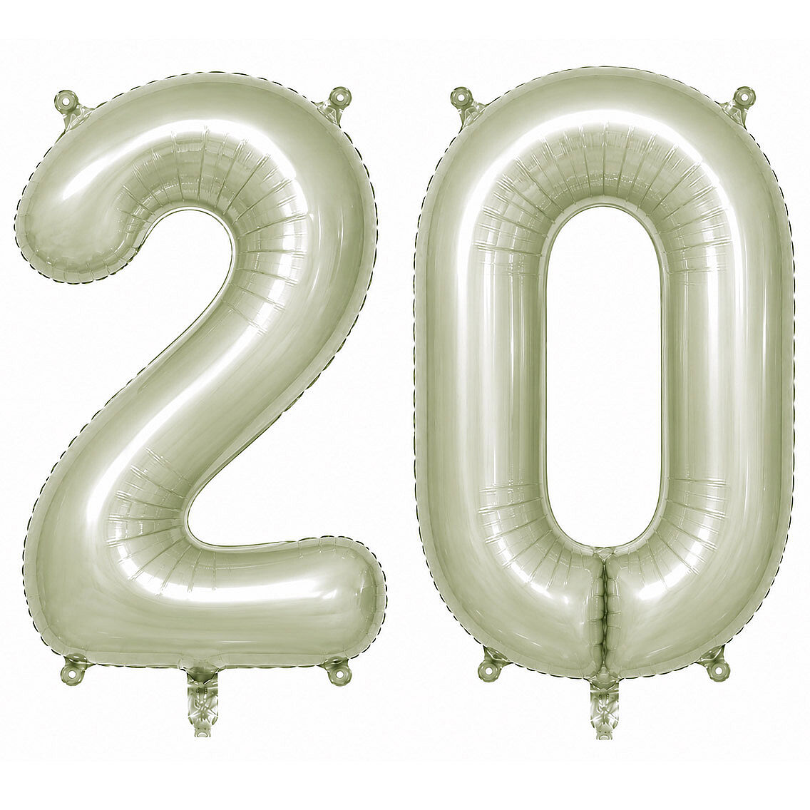 20 Rakam Folyo Balon Yeşil Rengi (76 cm) - 1
