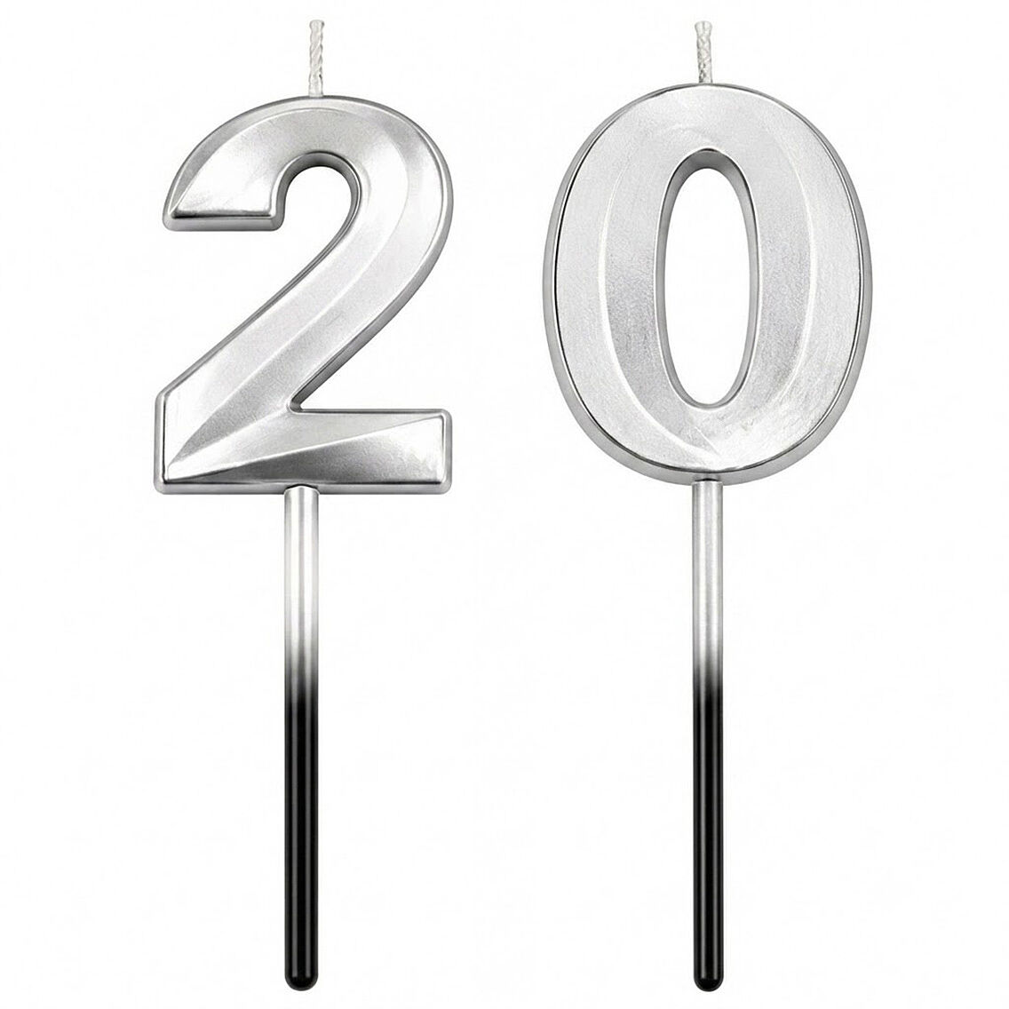 20 Rakam Mum Gümüş - 1