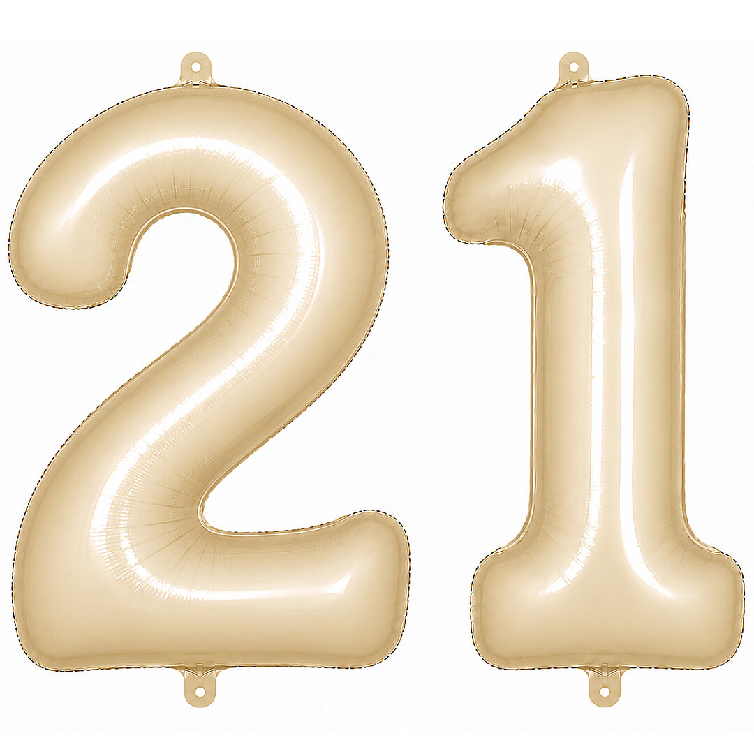 21 Rakam Folyo Balon krem Rengi (76 cm) - 1