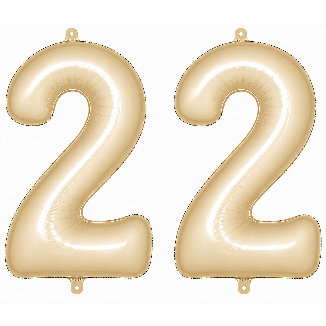 22 Rakam Folyo Balon krem Rengi (76 cm) - 1