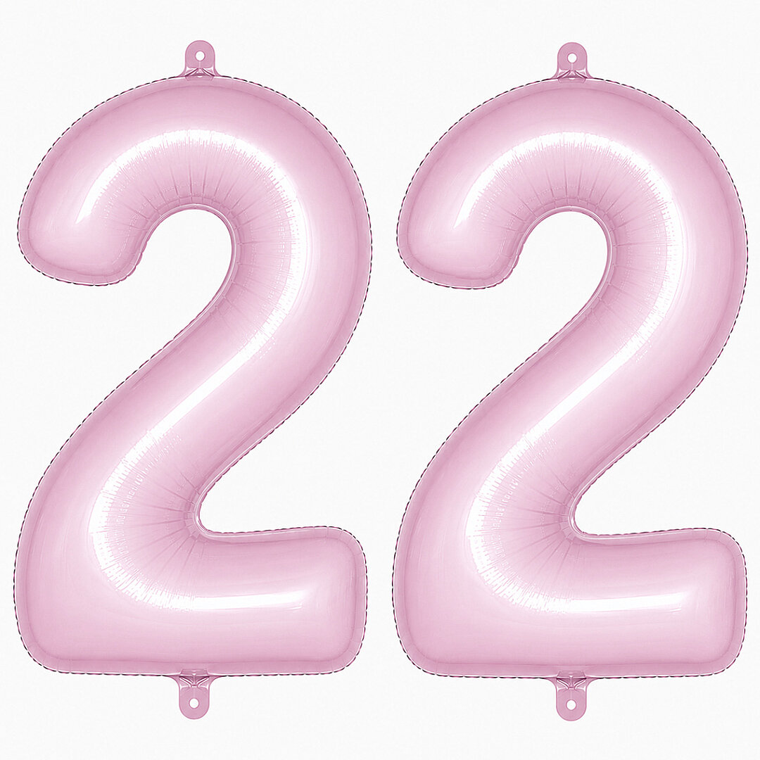 22 Rakam Folyo Balon pembe Rengi (76 cm) - Beysüs