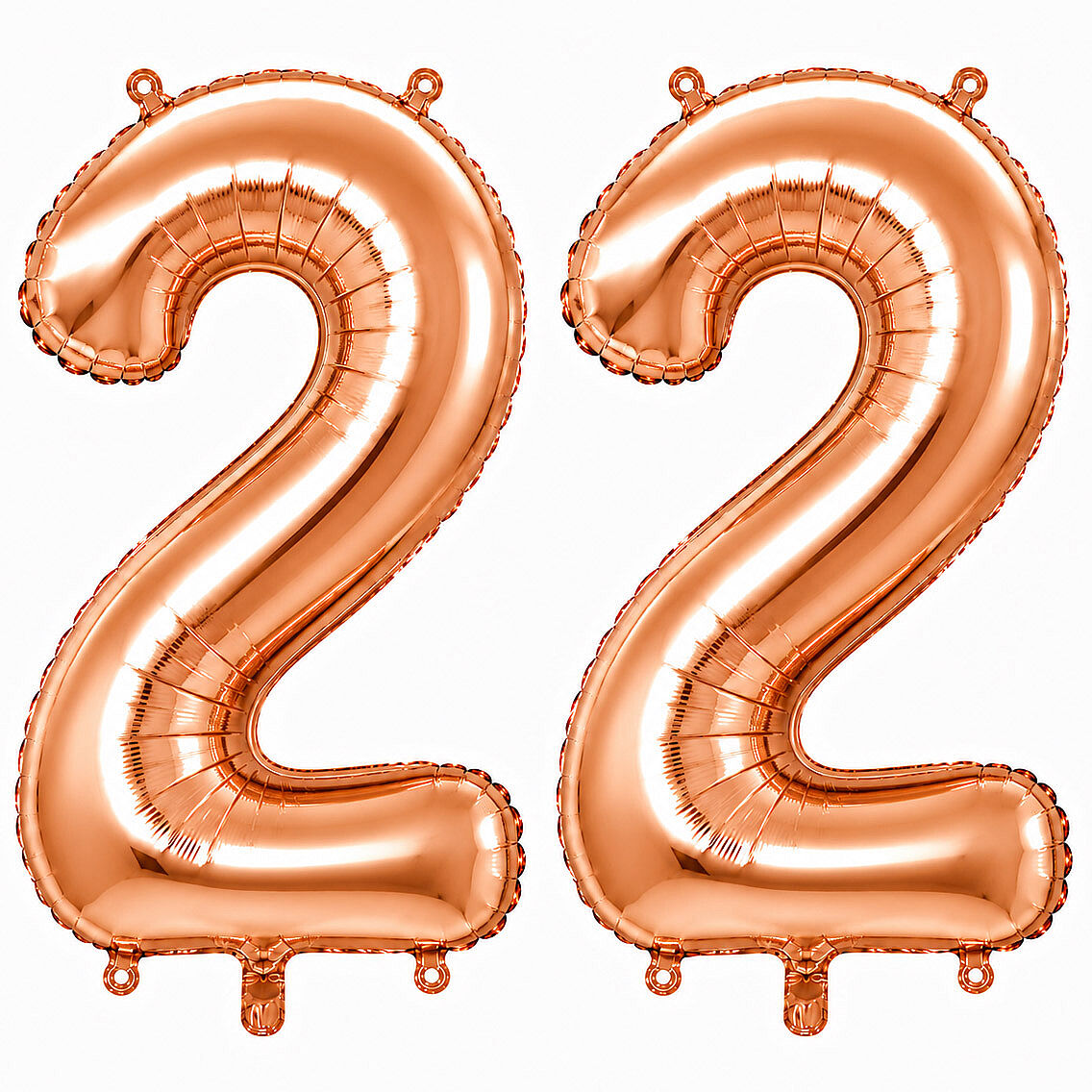 22 Rakam Folyo Balon Rose Gold Rengi (76 cm) - 1