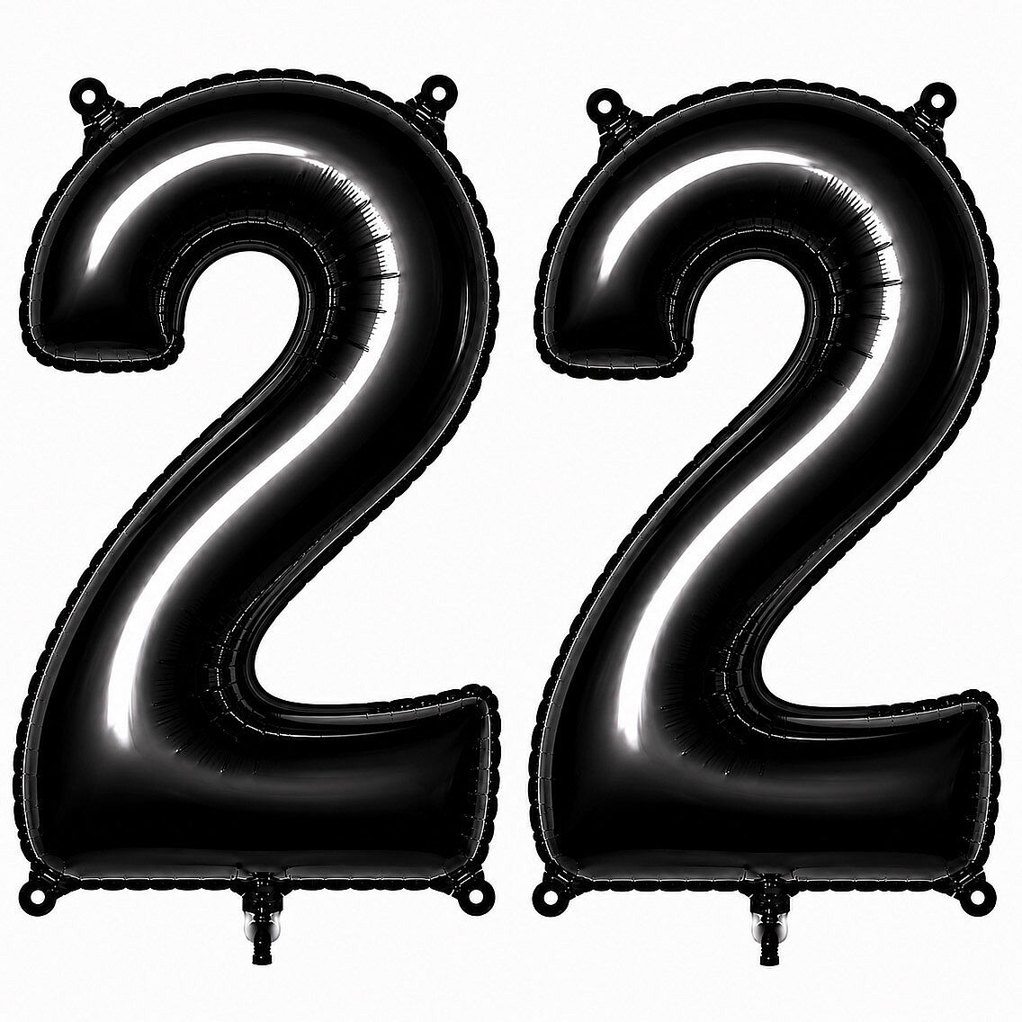22 Rakam Folyo Balon Siyah Rengi (76 cm) - 1