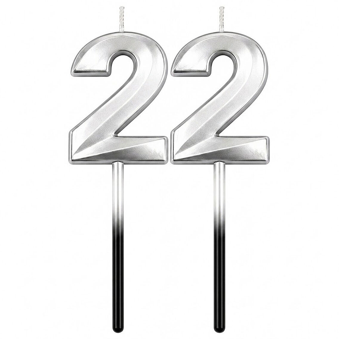 22 Rakam Mum Gümüş - 1