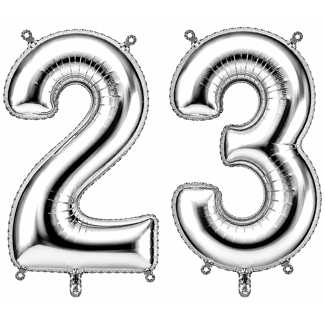 23 Rakam Folyo Balon Gümüş Rengi (36 cm) - Beysüs