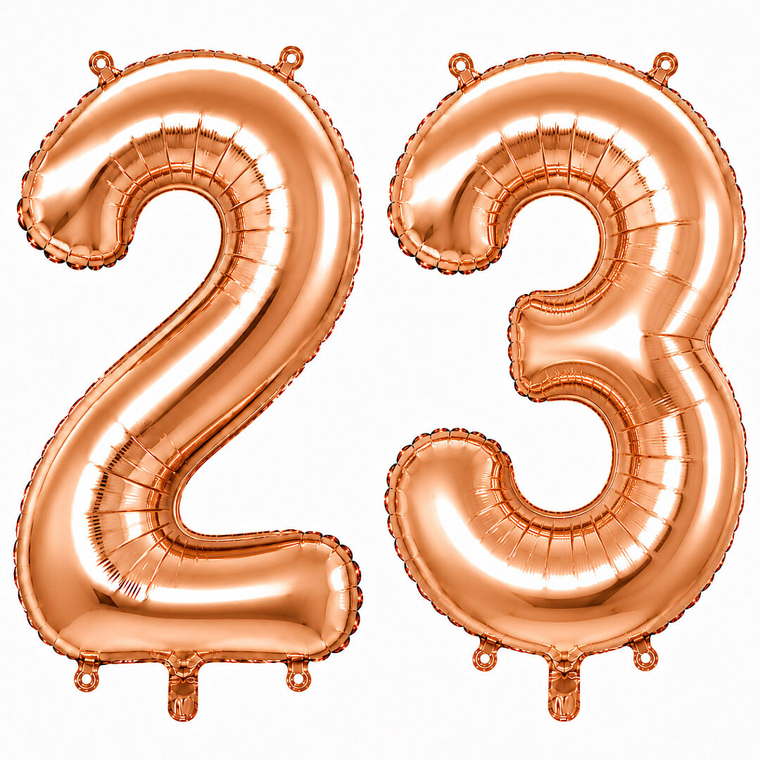 23 Rakam Folyo Balon Rose Gold Rengi (76 cm) - 1
