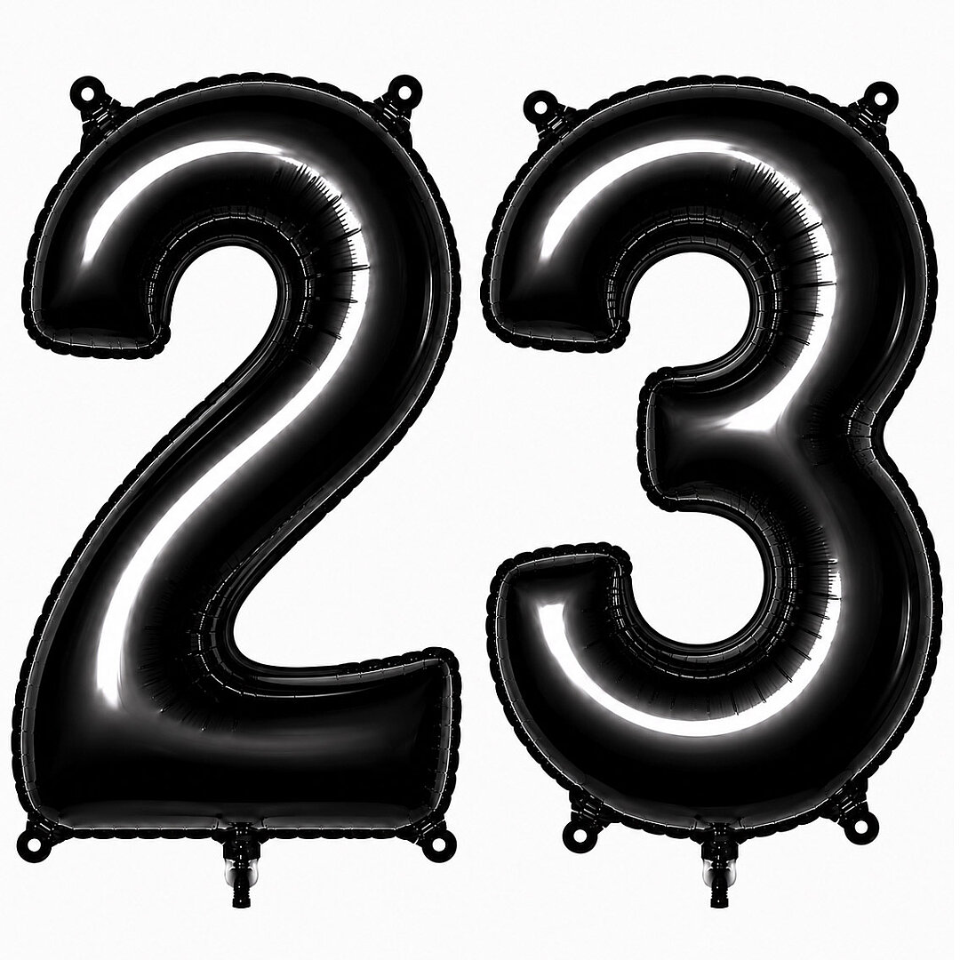 23 Rakam Folyo Balon Siyah Rengi (76 cm) - 1