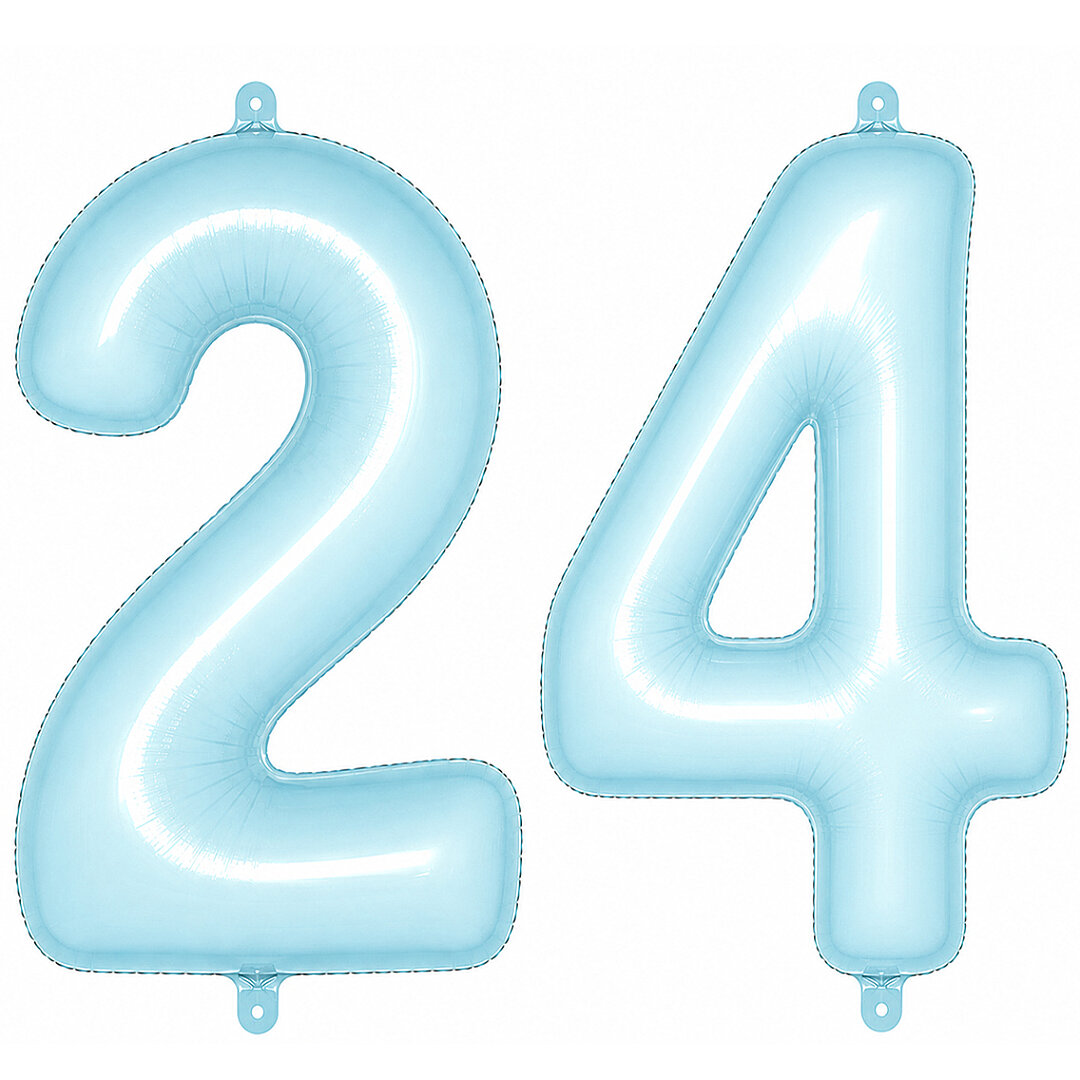 24 Rakam Folyo Balon Mavi Rengi (76 cm) - Beysüs