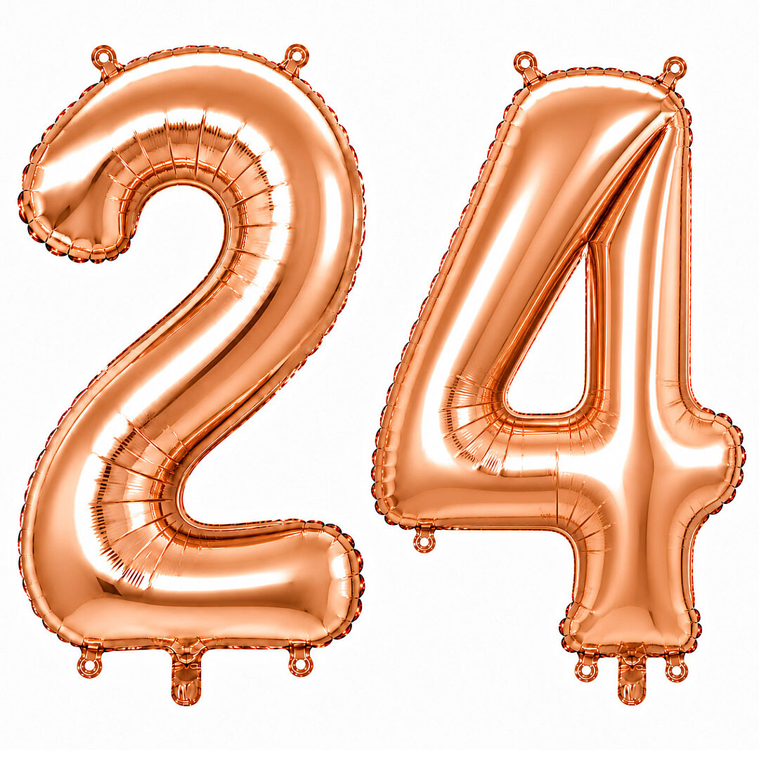 24 Rakam Folyo Balon Rose Gold Rengi (100 cm) - Beysüs