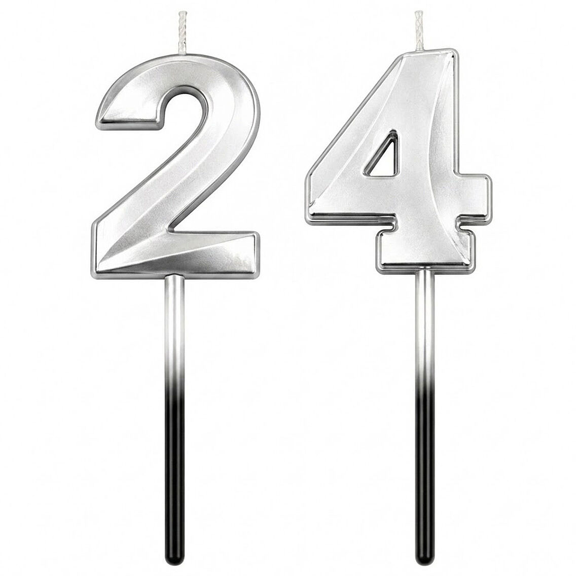 24 Rakam Mum Gümüş - 1