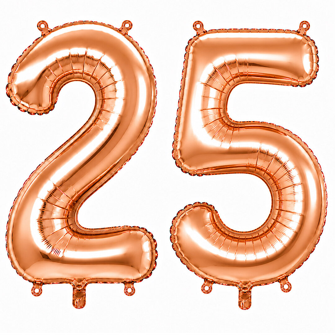 25 Rakam Folyo Balon Rose Gold Rengi (76 cm) - 1
