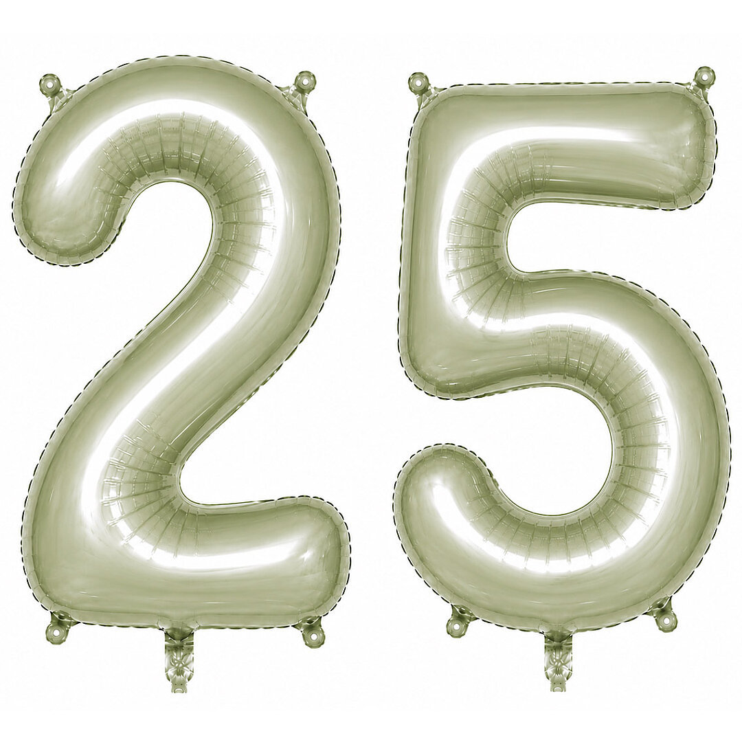 25 Rakam Folyo Balon Yeşil Rengi (76 cm) - 1
