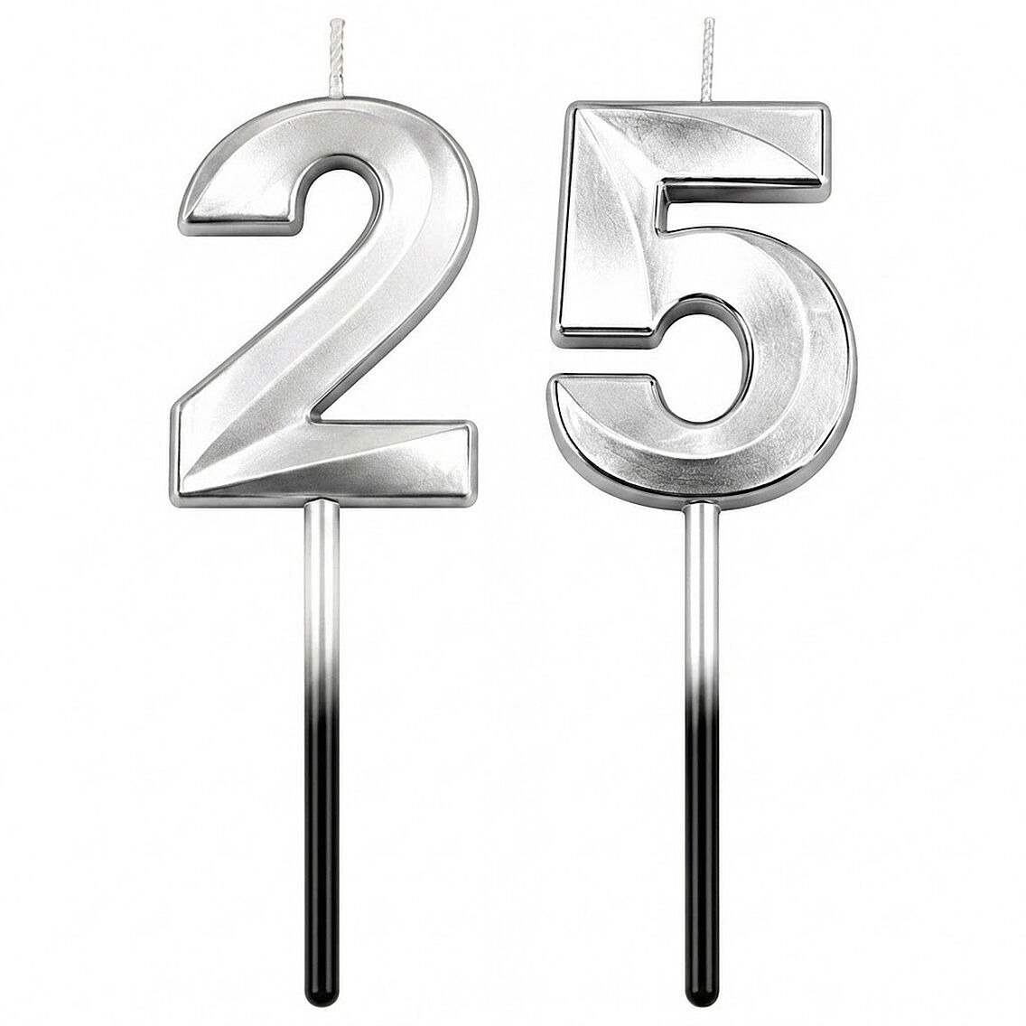25 Rakam Mum Gümüş - 1