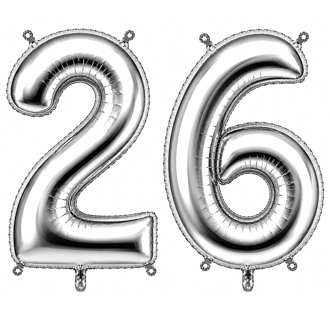 26 Rakam Folyo Balon Gümüş Rengi (36 cm) - 1