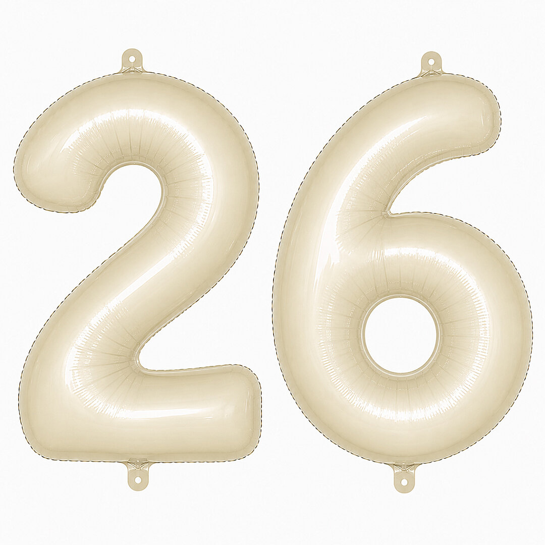 26 Rakam Folyo Balon krem Rengi (76 cm) - 1