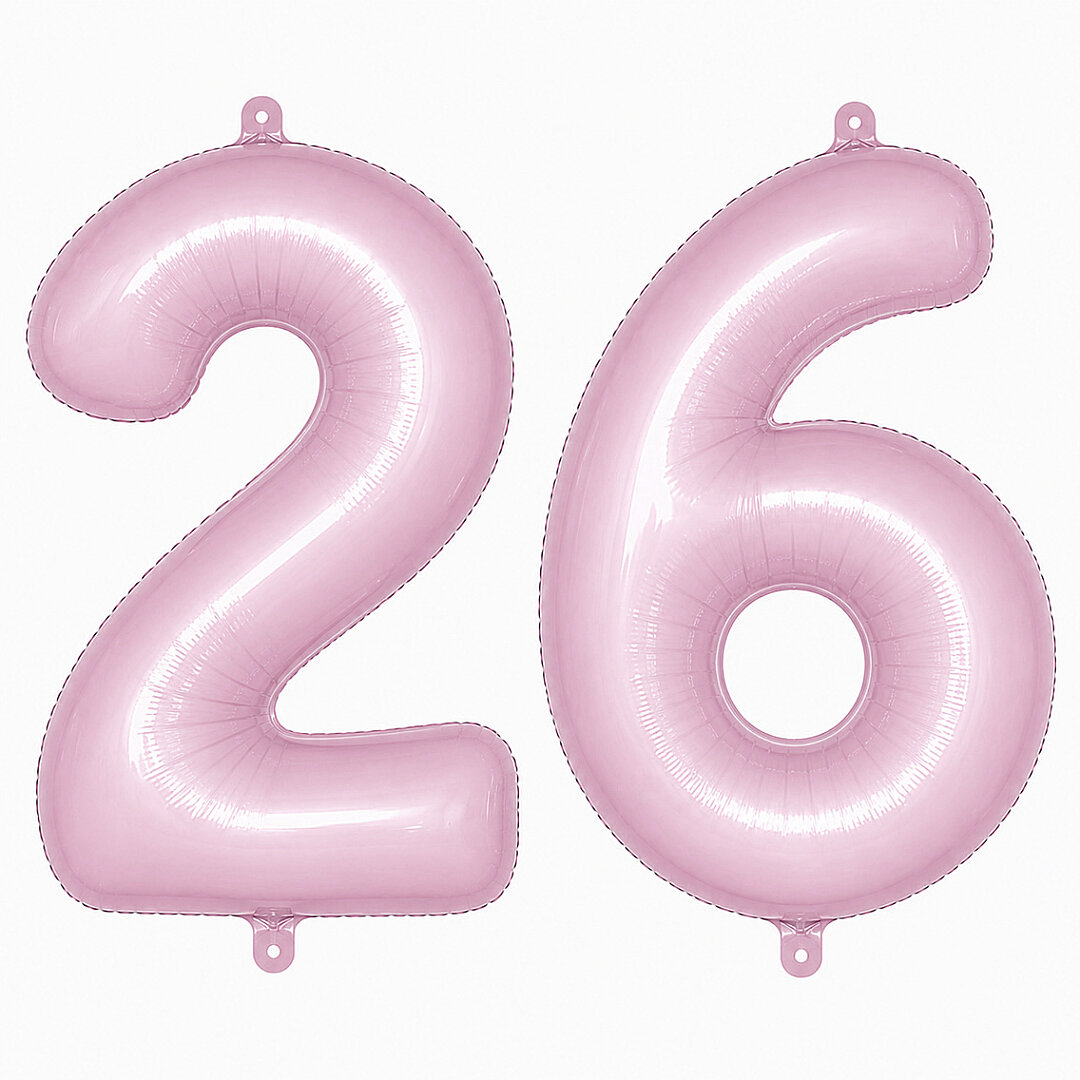26 Rakam Folyo Balon pembe Rengi (76 cm) - 1