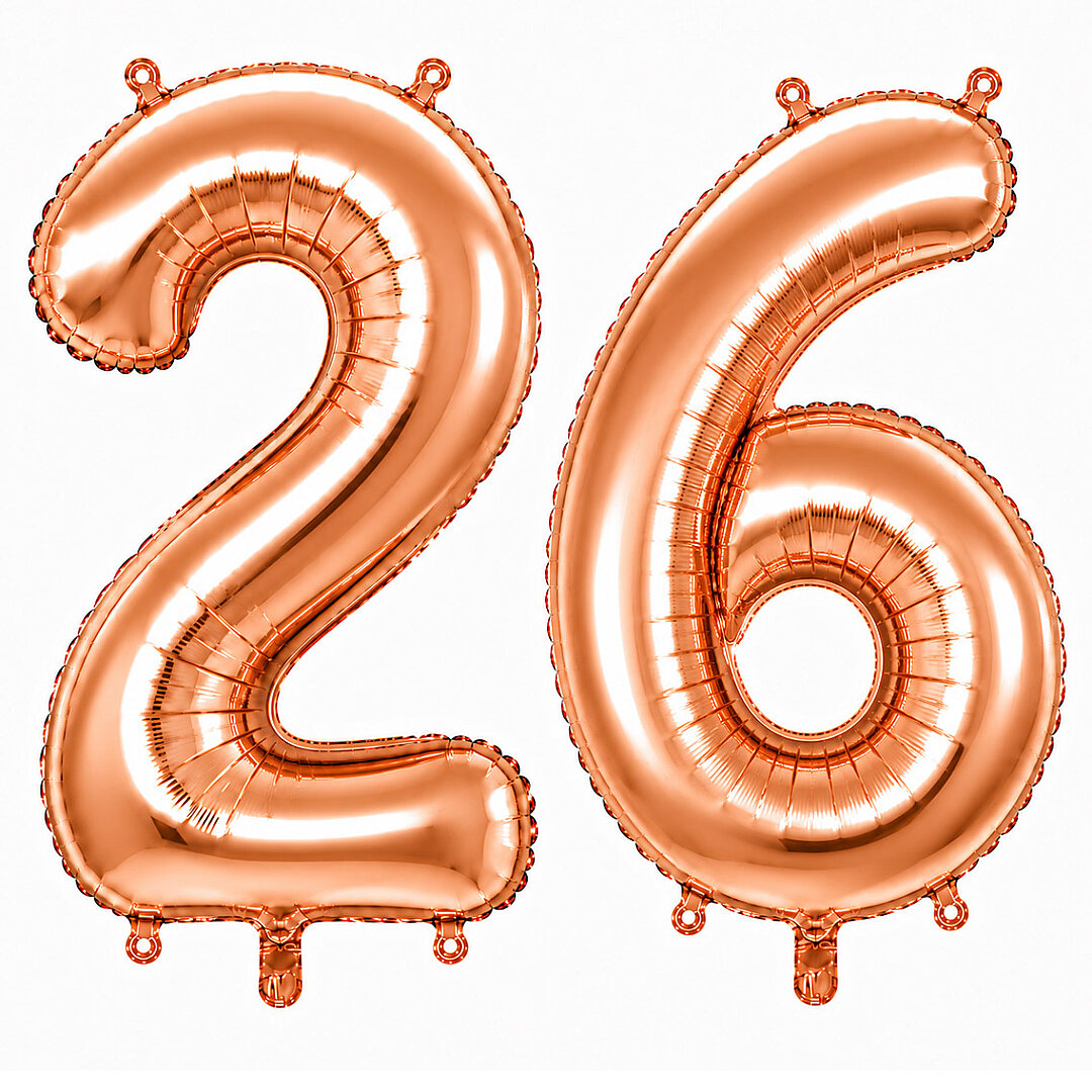 26 Rakam Folyo Balon Rose Gold Rengi (100 cm) - Beysüs