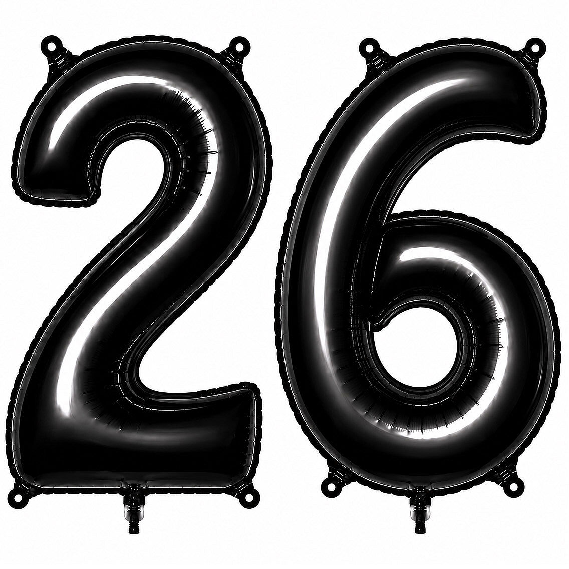 26 Rakam Folyo Balon Siyah Rengi (76 cm) - 1