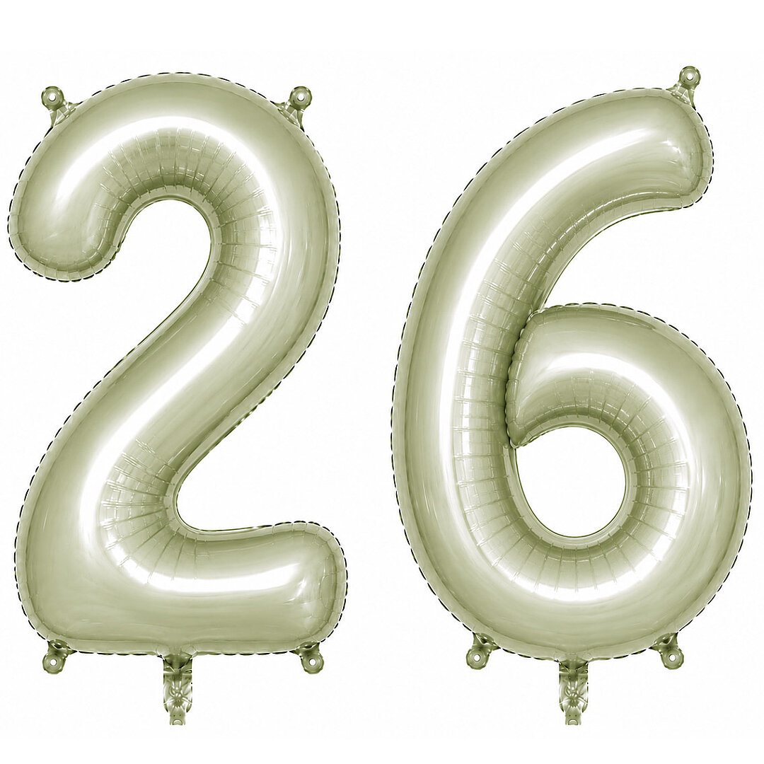 26 Rakam Folyo Balon Yeşil Rengi (76 cm) - 1