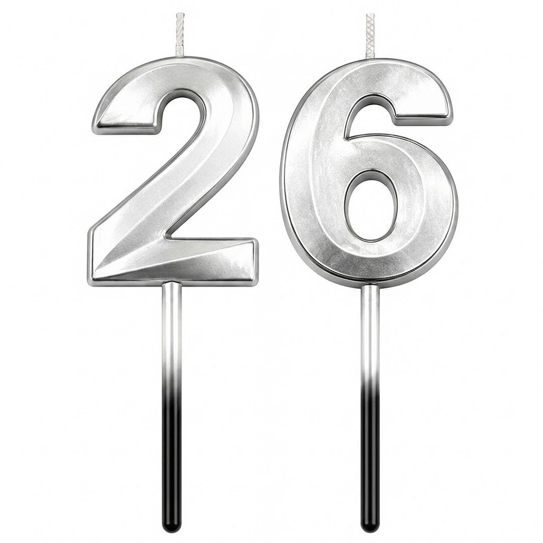 26 Rakam Mum Gümüş - 1