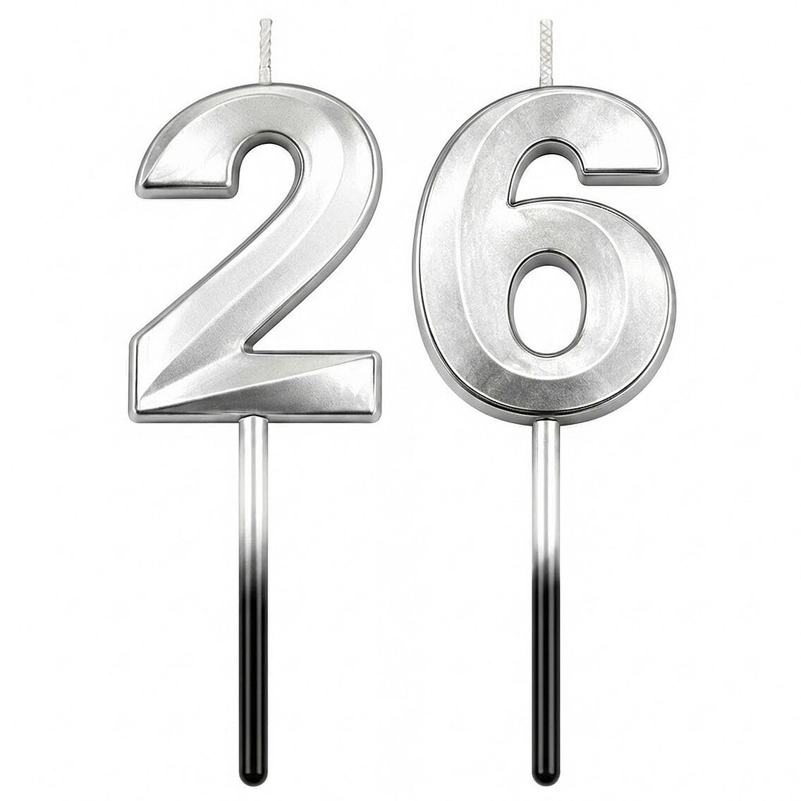26 Rakam Mum Gümüş - 1