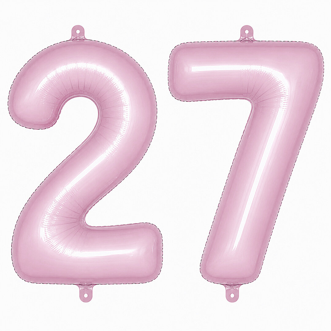 27 Rakam Folyo Balon pembe Rengi (76 cm) - Beysüs