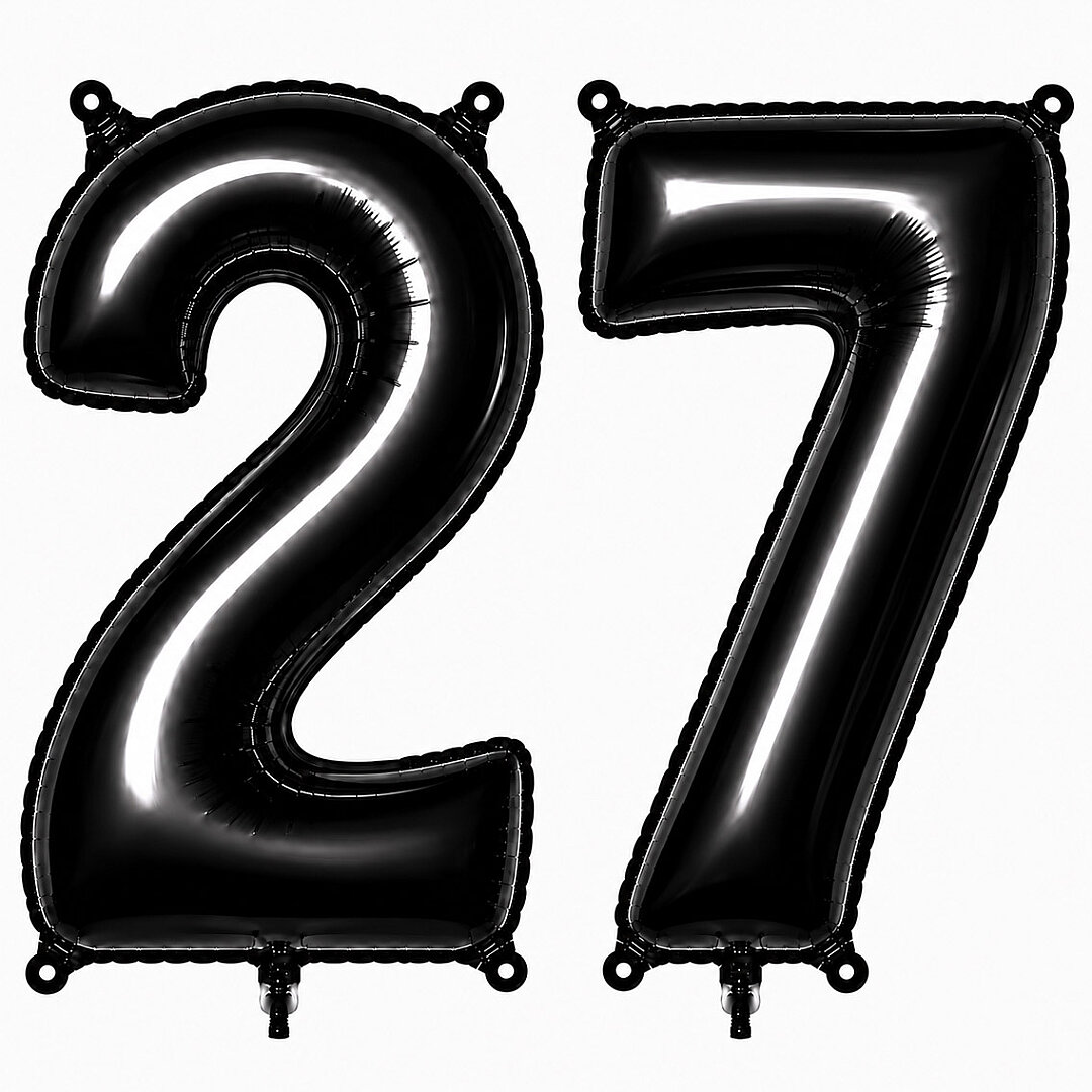 27 Rakam Folyo Balon Siyah Rengi (76 cm) - Beysüs