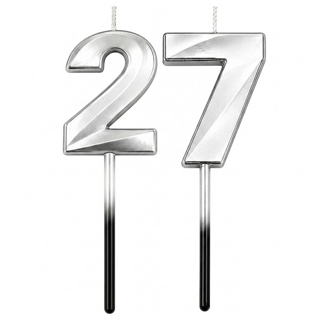 27 Rakam Mum Gümüş - 1