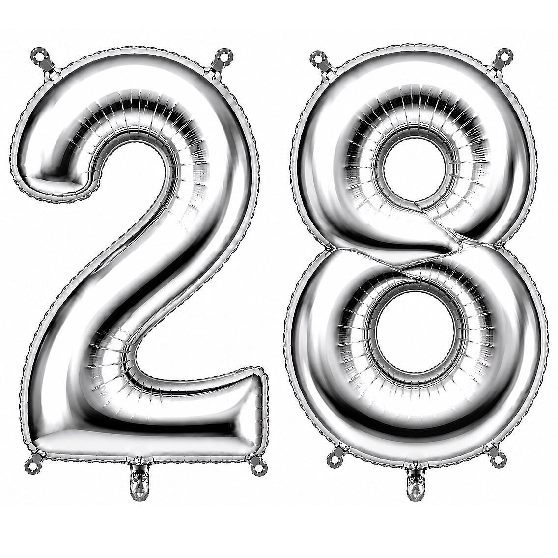 28 Rakam Folyo Balon Gümüş Rengi (100 cm) - 1