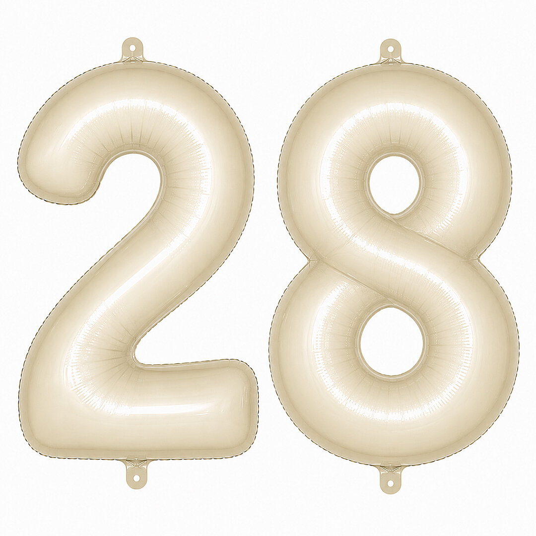 28 Rakam Folyo Balon krem Rengi (76 cm) - Beysüs