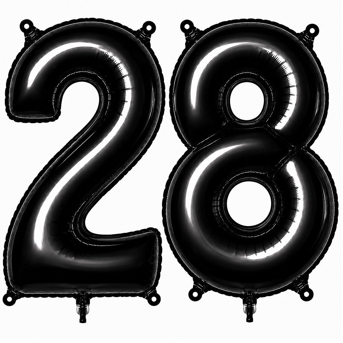 28 Rakam Folyo Balon Siyah Rengi (76 cm) - 1