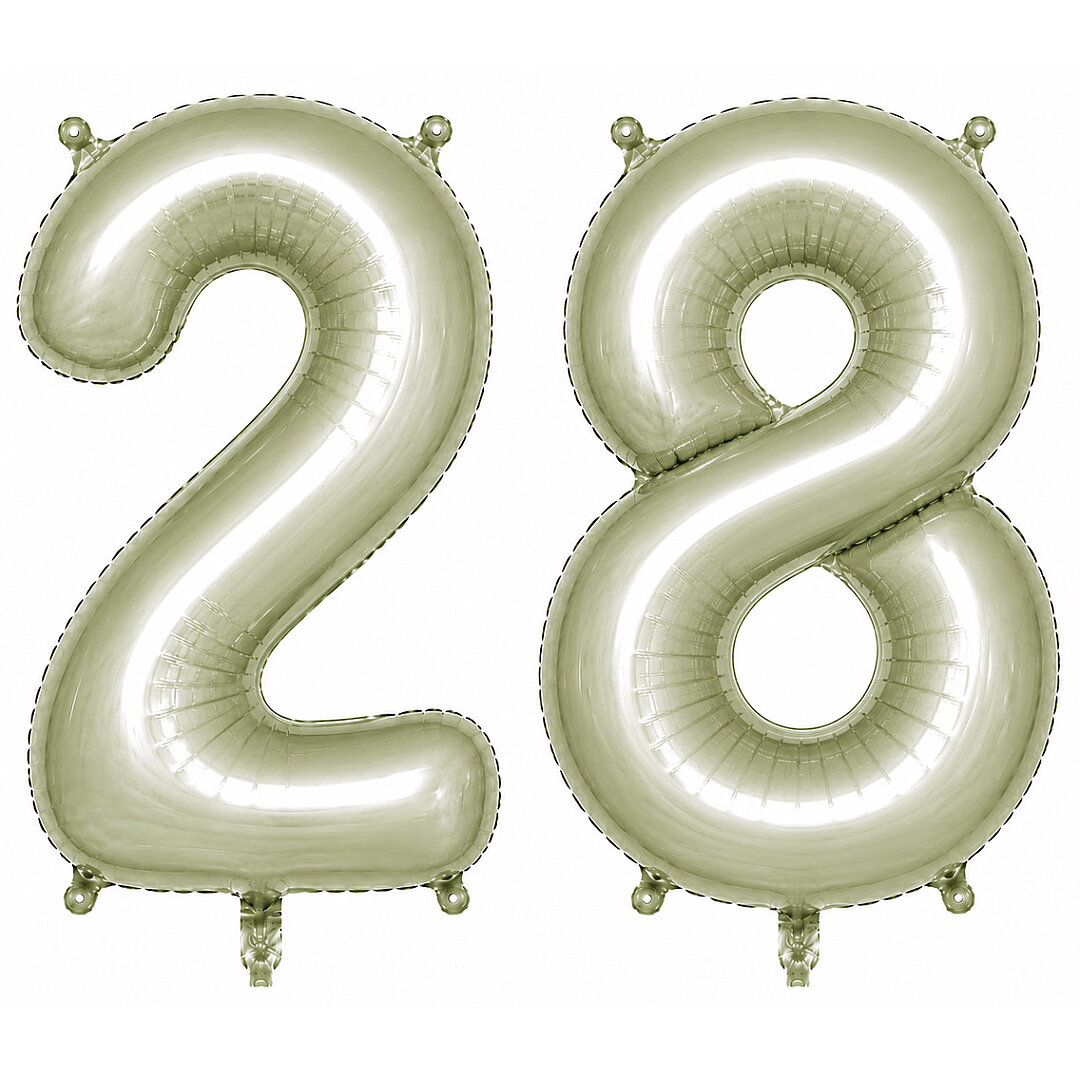 28 Rakam Folyo Balon Yeşil Rengi (76 cm) - 1