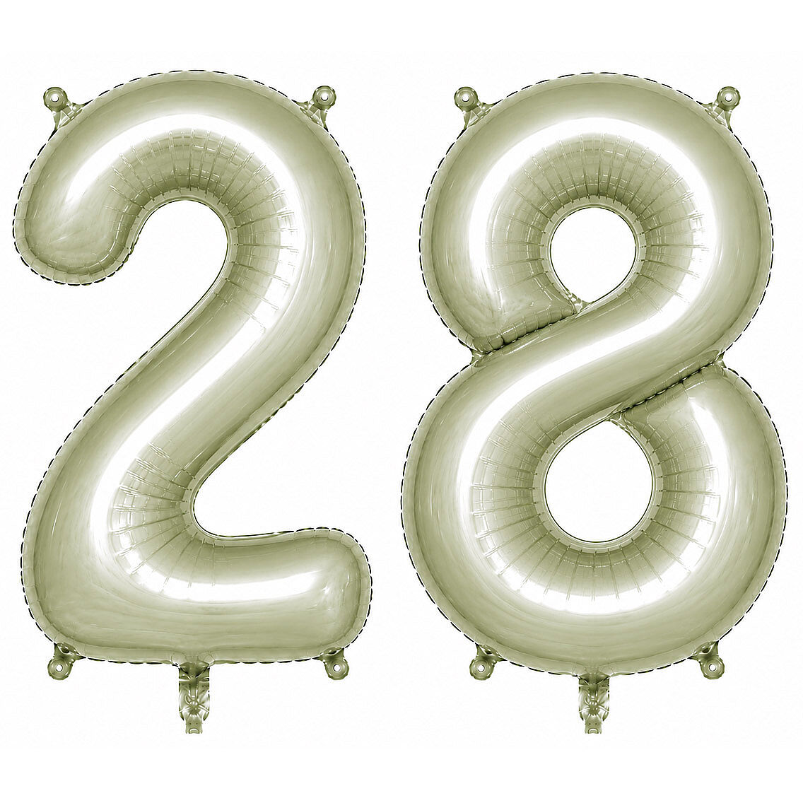 28 Rakam Folyo Balon Yeşil Rengi (76 cm) - 1