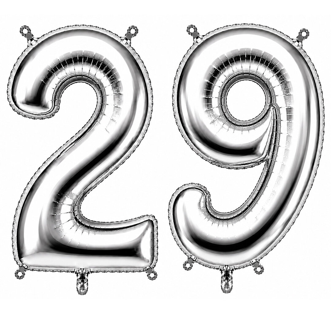 29 Rakam Folyo Balon Gümüş Rengi (36 cm) - Beysüs