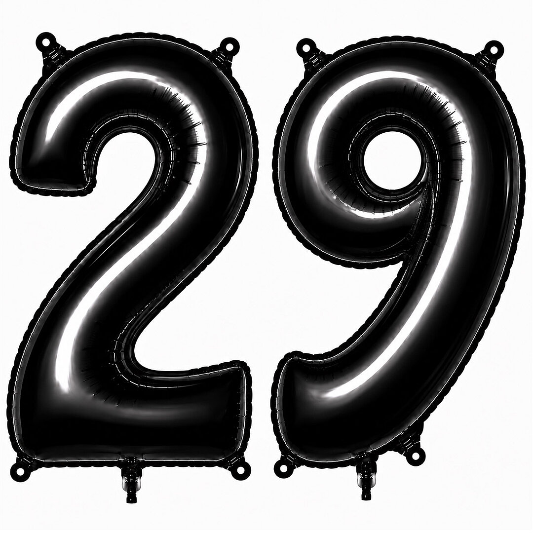 29 Rakam Folyo Balon Siyah Rengi (76 cm) - 1