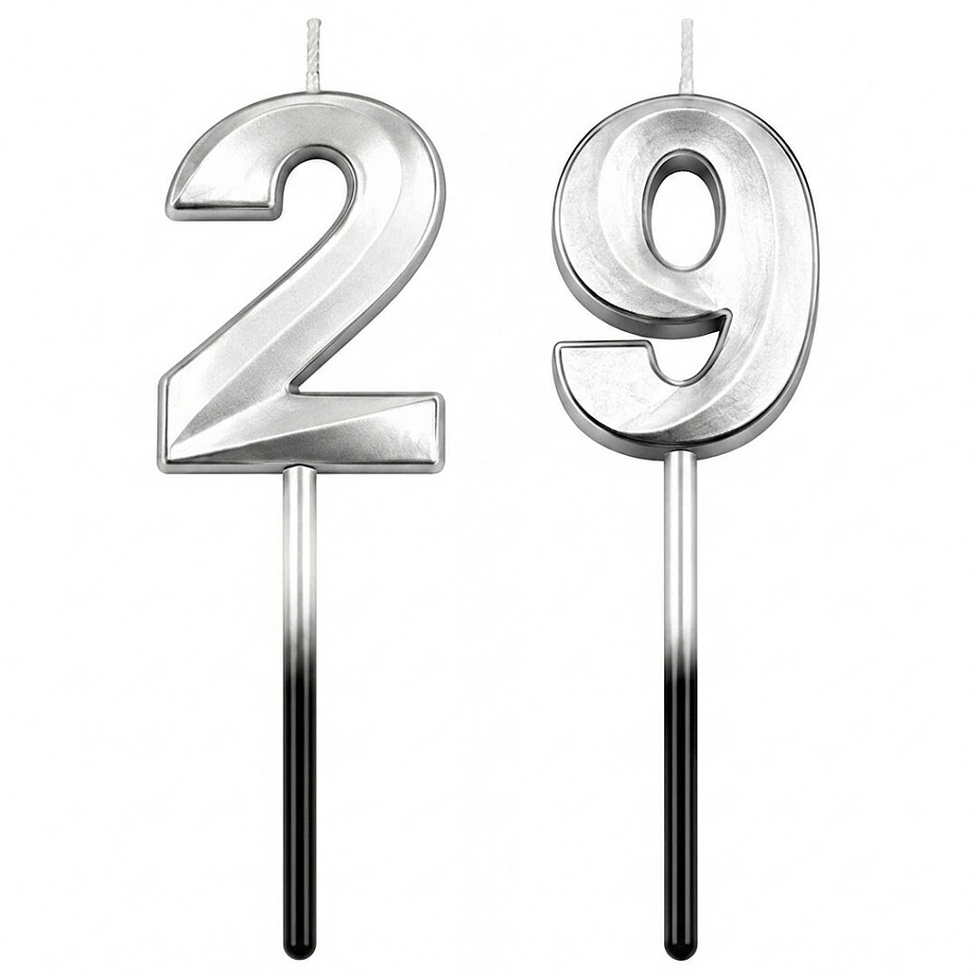 29 Rakam Mum Gümüş - 1