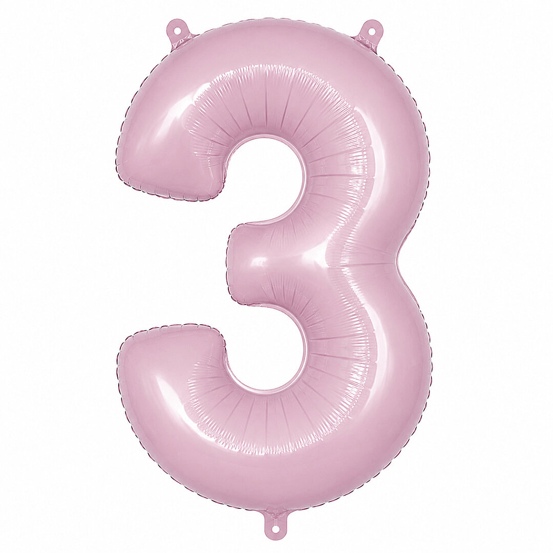 3 Rakam Folyo Balon pembe Rengi (76 cm) - 1
