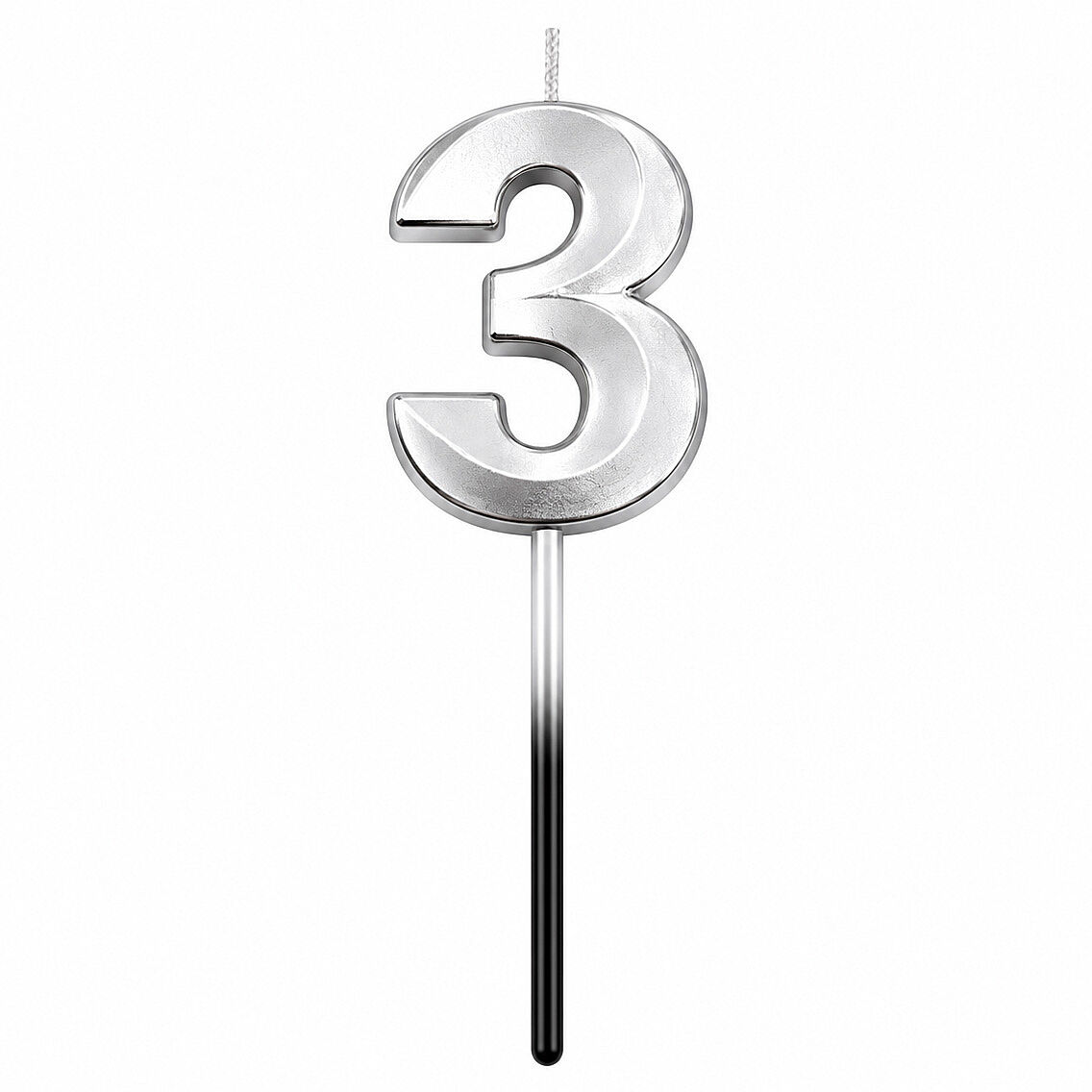 3 Rakam Mum Gümüş - 1