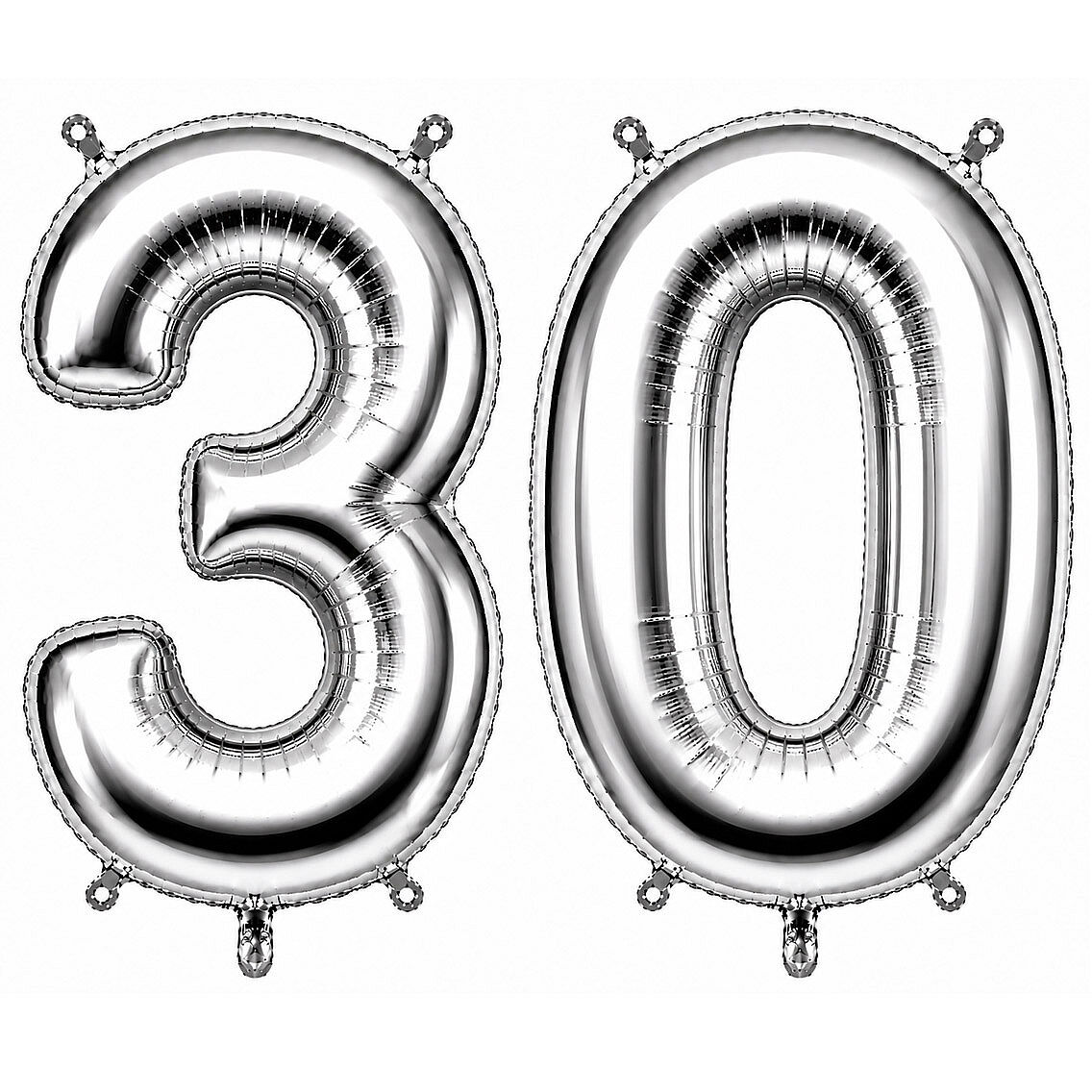 30 Rakam Folyo Balon Gümüş Rengi (100 cm) - 1