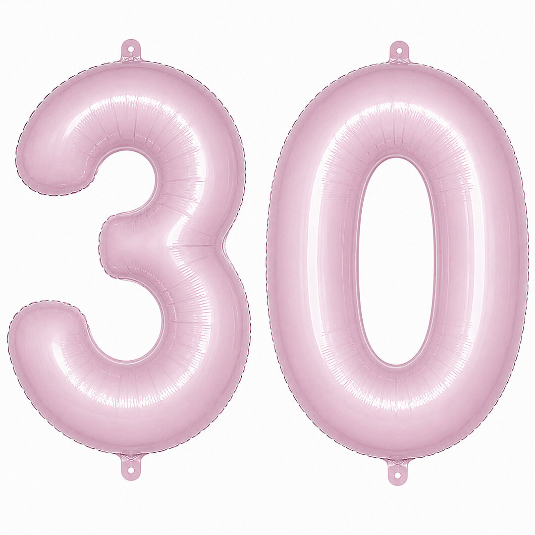 30 Rakam Folyo Balon pembe Rengi (76 cm) - Beysüs