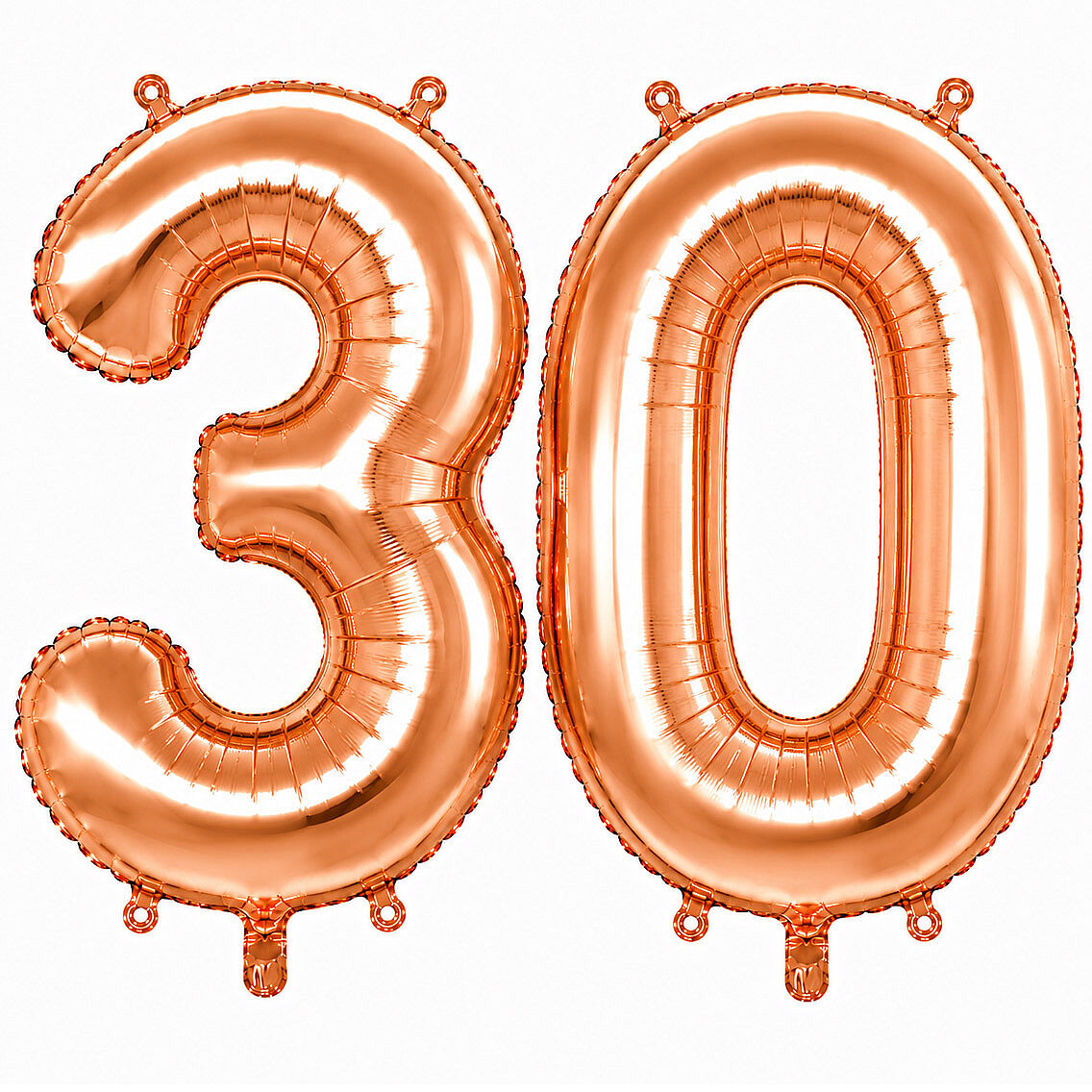 30 Rakam Folyo Balon Rose Gold Rengi (76 cm) - 1