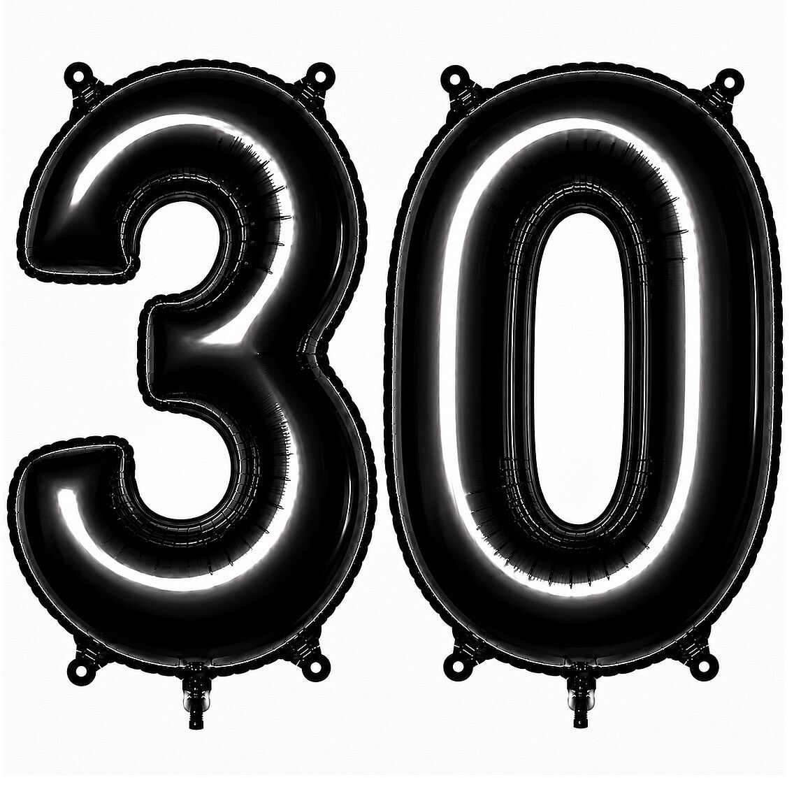 30 Rakam Folyo Balon Siyah Rengi (76 cm) - 1