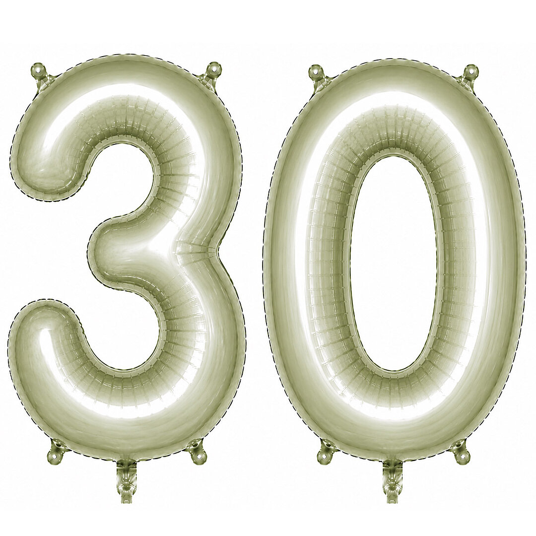 30 Rakam Folyo Balon Yeşil Rengi (76 cm) - Beysüs