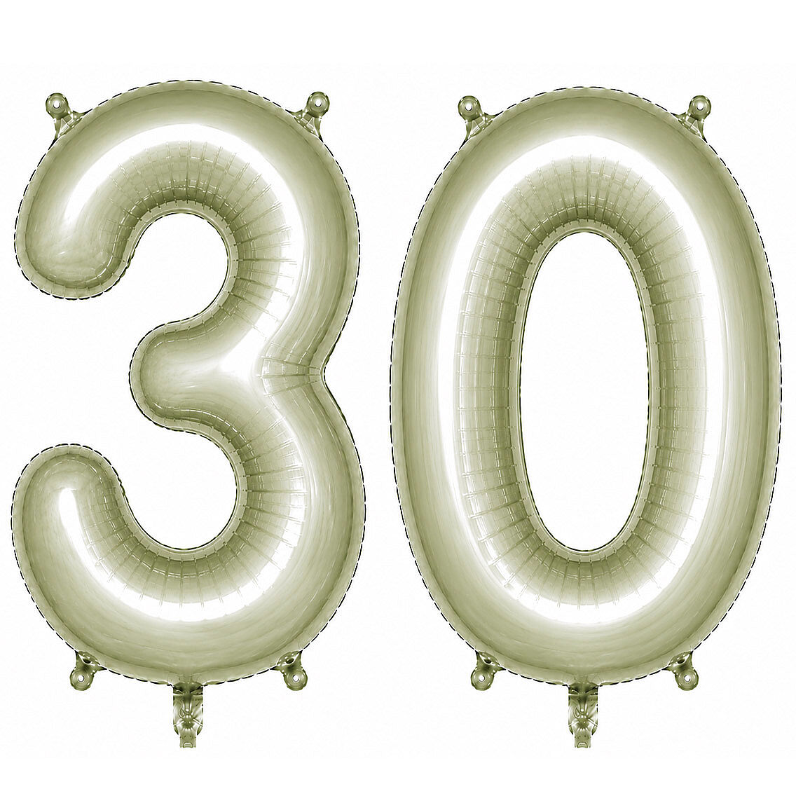 30 Rakam Folyo Balon Yeşil Rengi (76 cm) - 1