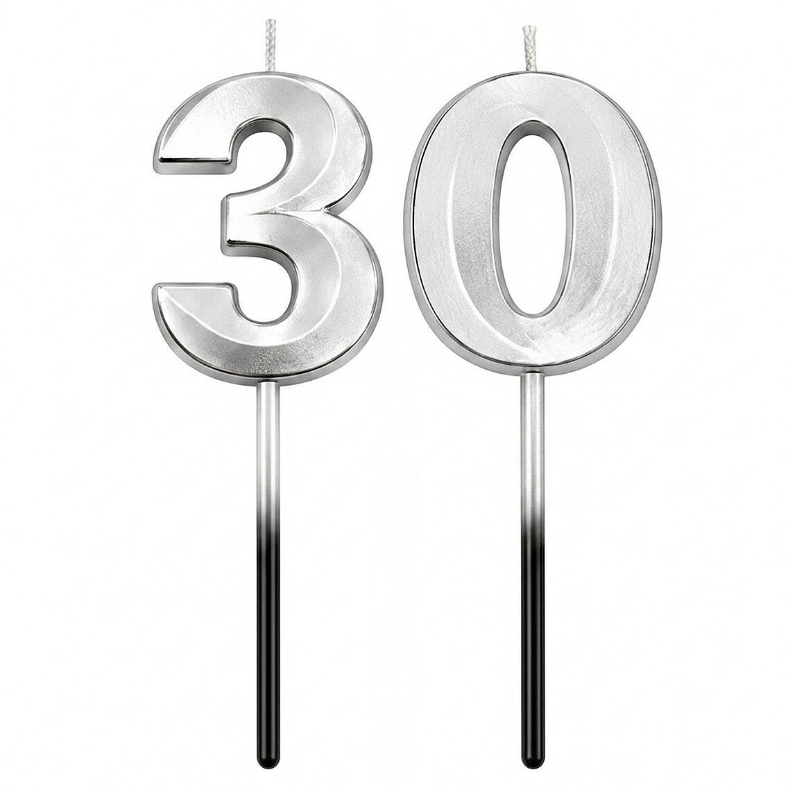 30 Rakam Mum Gümüş - 1