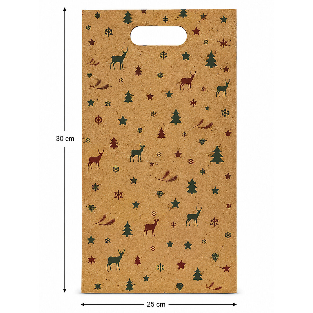 30x25 cm Yılbaşı Temalı Çanta Kraft 2 Adet - Beysüs