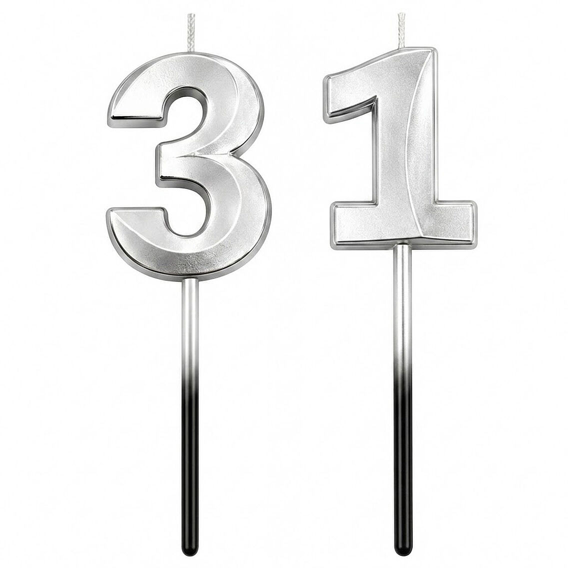 31 Rakam Mum Gümüş - 1