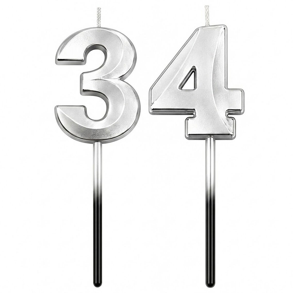 34 Rakam Mum Gümüş - 1