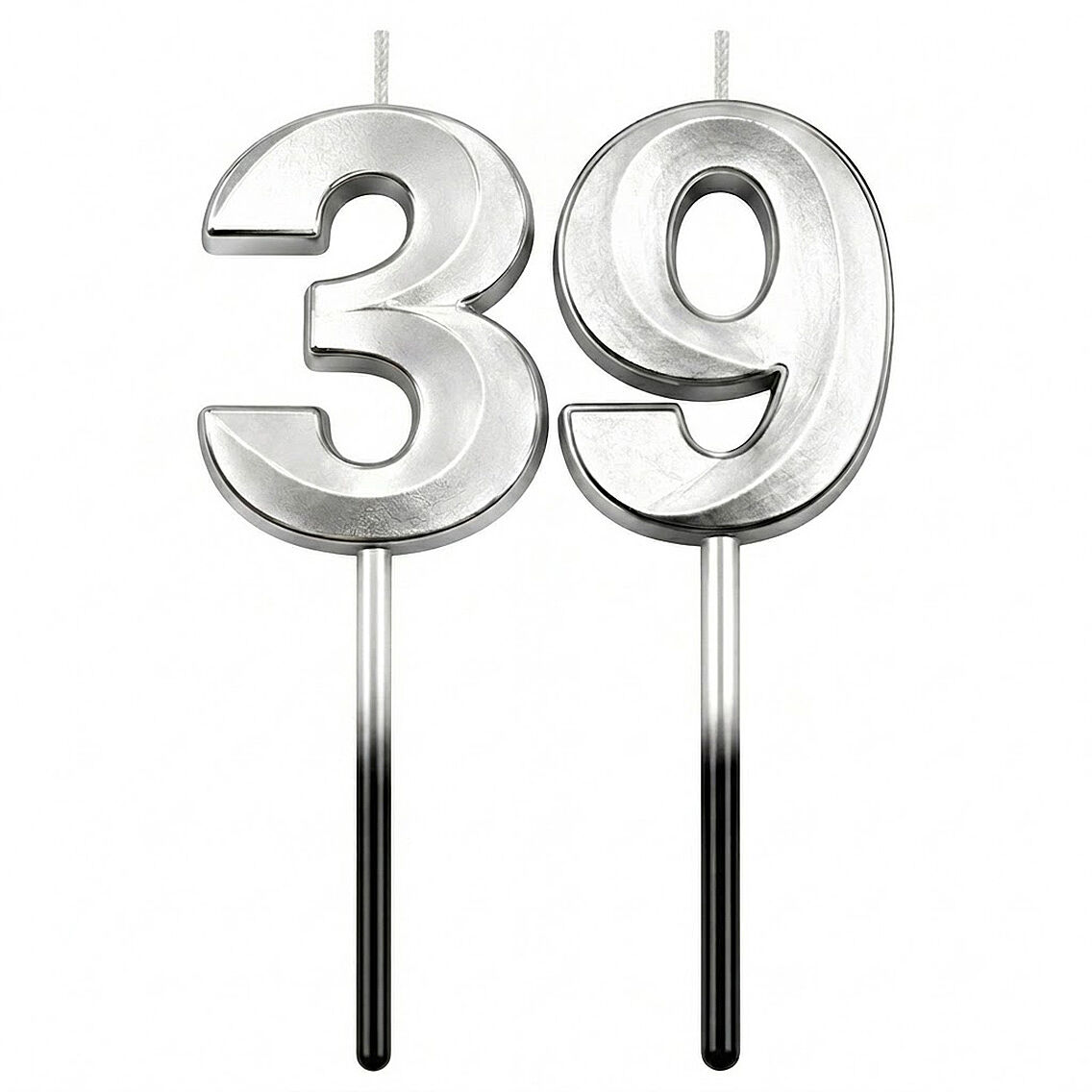 39 Rakam Mum Gümüş - 1