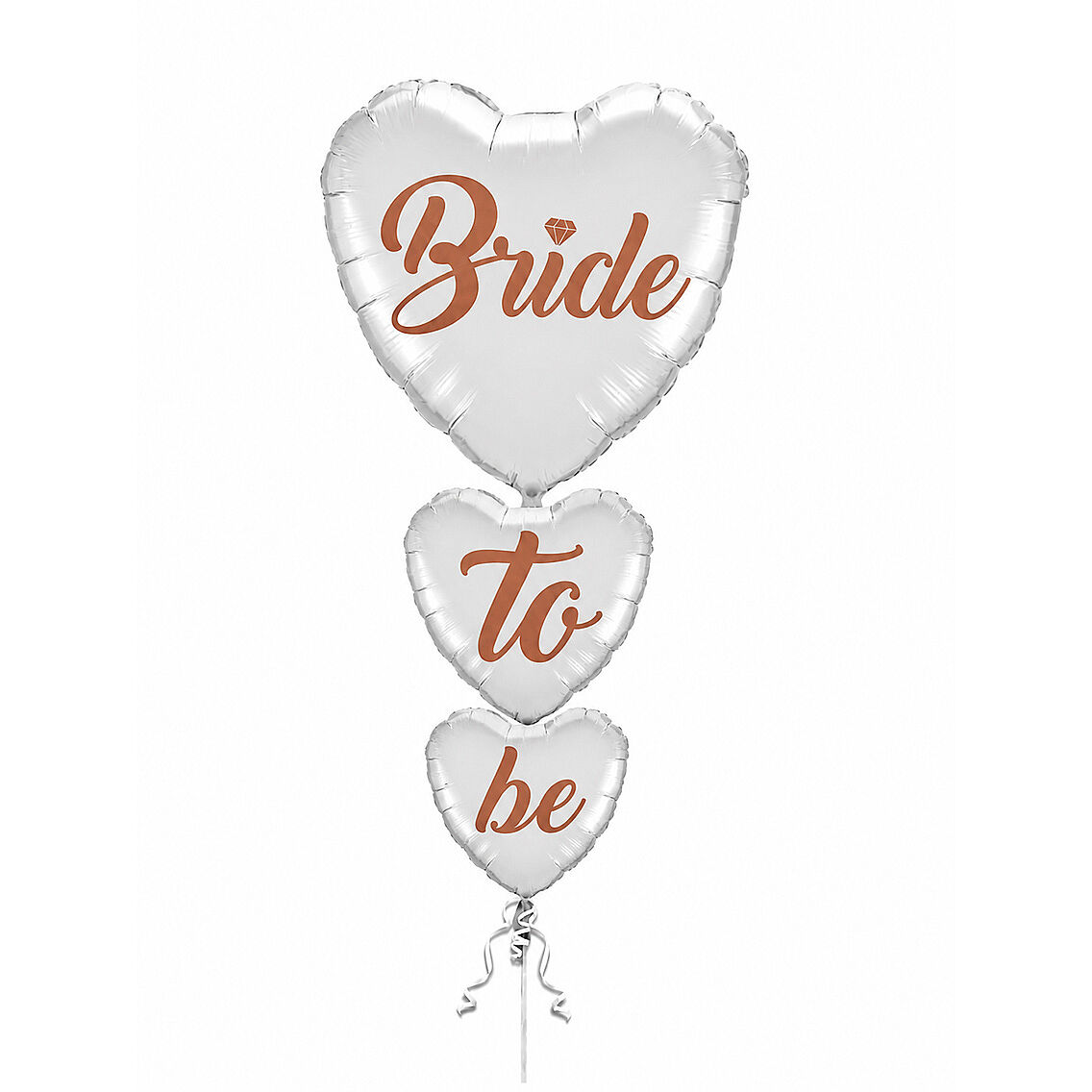 3'Lü Bride To Be Beyaz Kalp Folyo Balon - 1